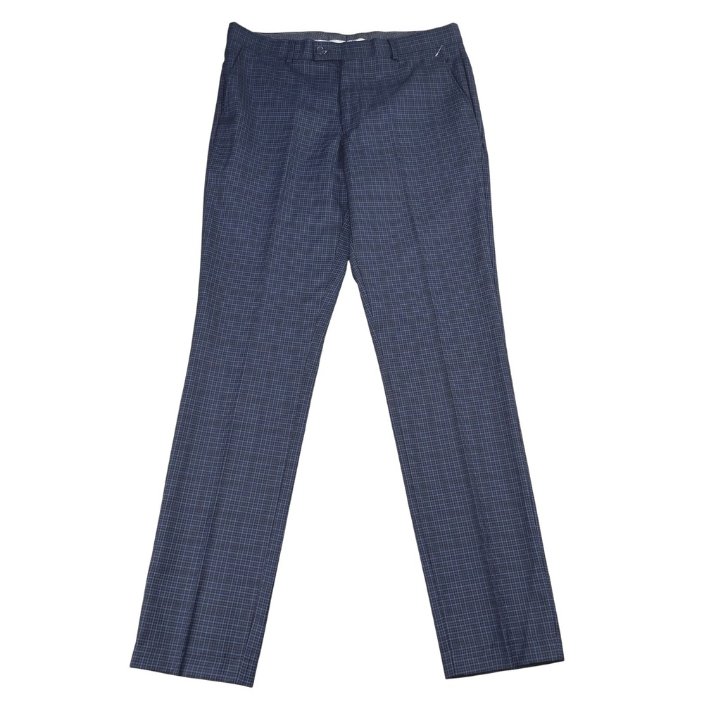NWOT the Savile Row Dress Pants Mens 34x34 5977 Hoxton Blue & Black Check